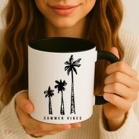 Summer Vibes Retro Palm Tree Coffee Mug thumb 3