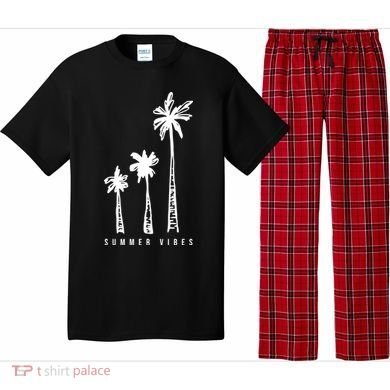 Summer Vibes Retro Palm Tree Pajama Set