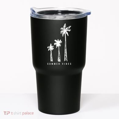 Summer Vibes Retro Palm Tree Tumbler
