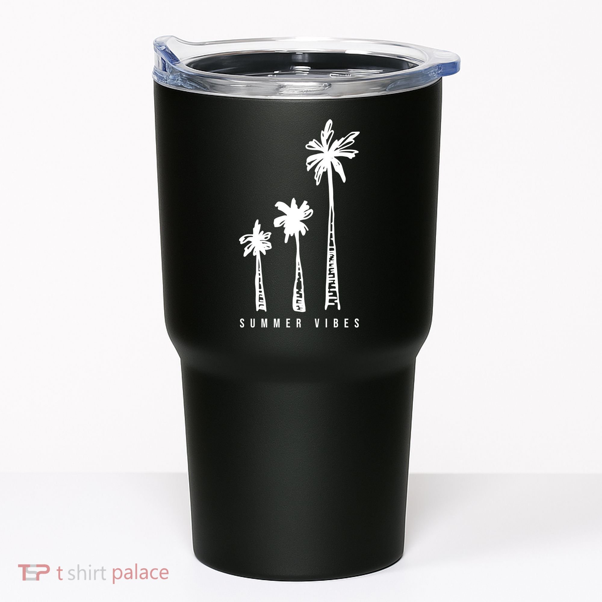 Summer Vibes Retro Palm Tree Tumbler
