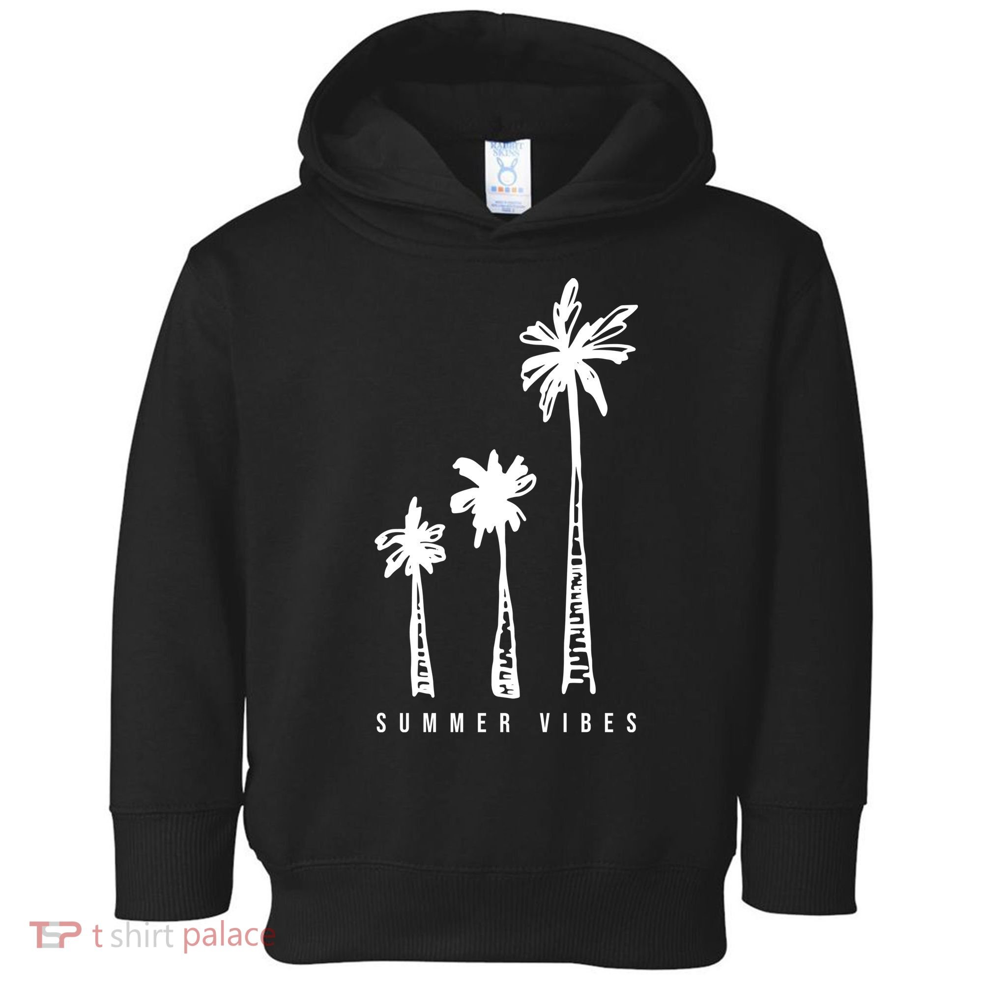 Summer Vibes Retro Palm Tree Toddler Hoodie