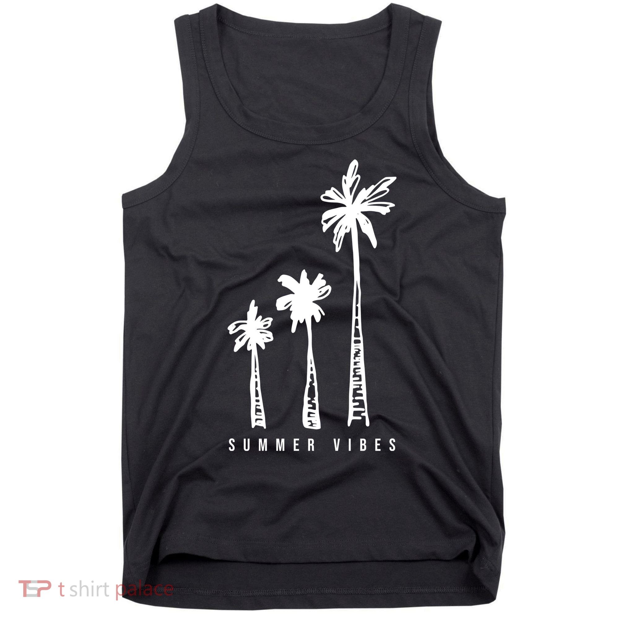 Summer Vibes Retro Palm Tree Tank Top