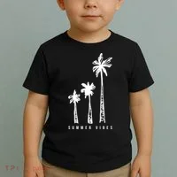 Summer Vibes Retro Palm Tree Toddler T-Shirt thumb 2