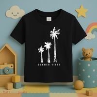 Summer Vibes Retro Palm Tree Toddler T-Shirt thumb 3