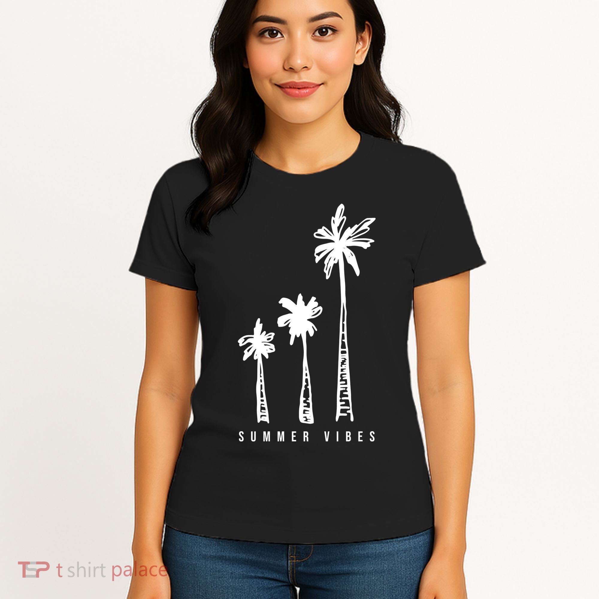 Summer Vibes Retro Palm Tree Women's T-Shirt