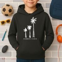 Summer Vibes Retro Palm Tree Kids Hoodie thumb 2