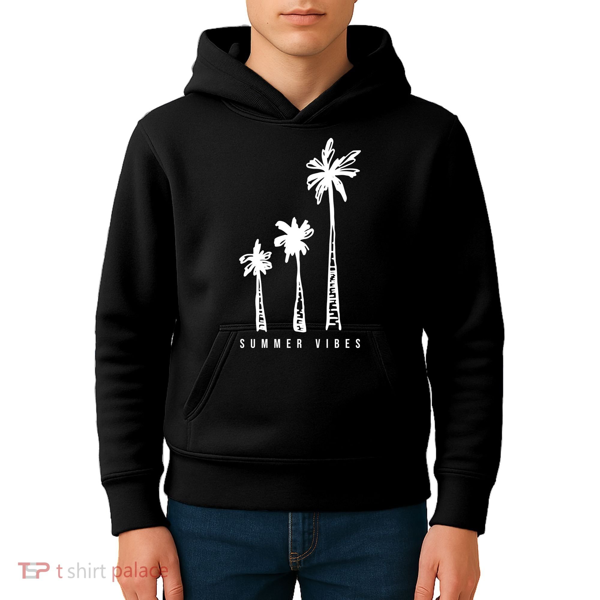 Summer Vibes Retro Palm Tree Kids Hoodie