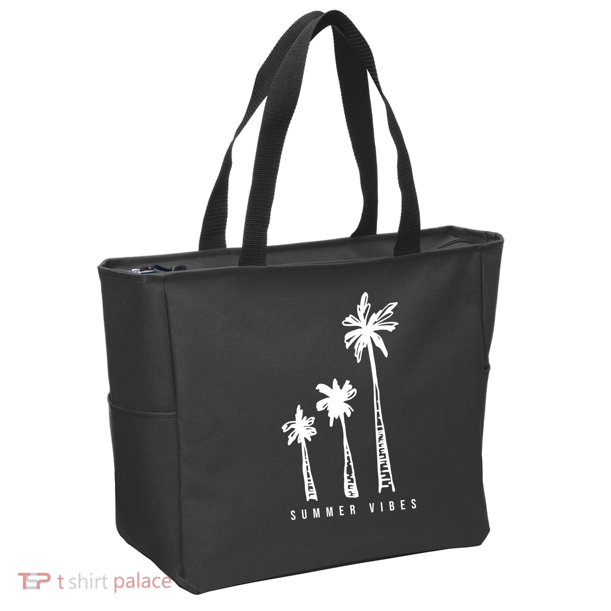 Summer Vibes Retro Palm Tree Tote Bag