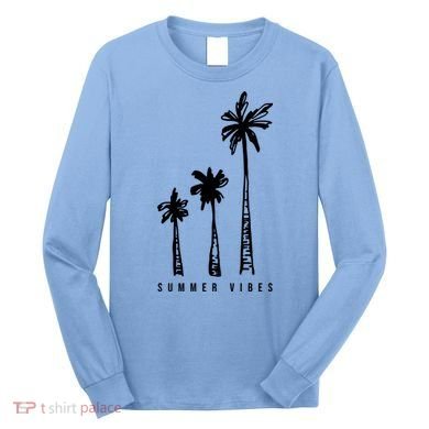 Summer Vibes Retro Palm Tree Long Sleeve Shirt