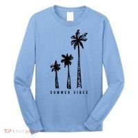 Summer Vibes Retro Palm Tree Long Sleeve Shirt thumb 0
