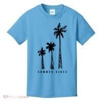 Summer Vibes Retro Palm Tree Kids T-Shirt thumb 0