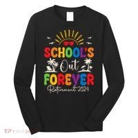 Summer Vacation Retro SchoolS Out Forever Retirement 2024 Long Sleeve Shirt thumb 0