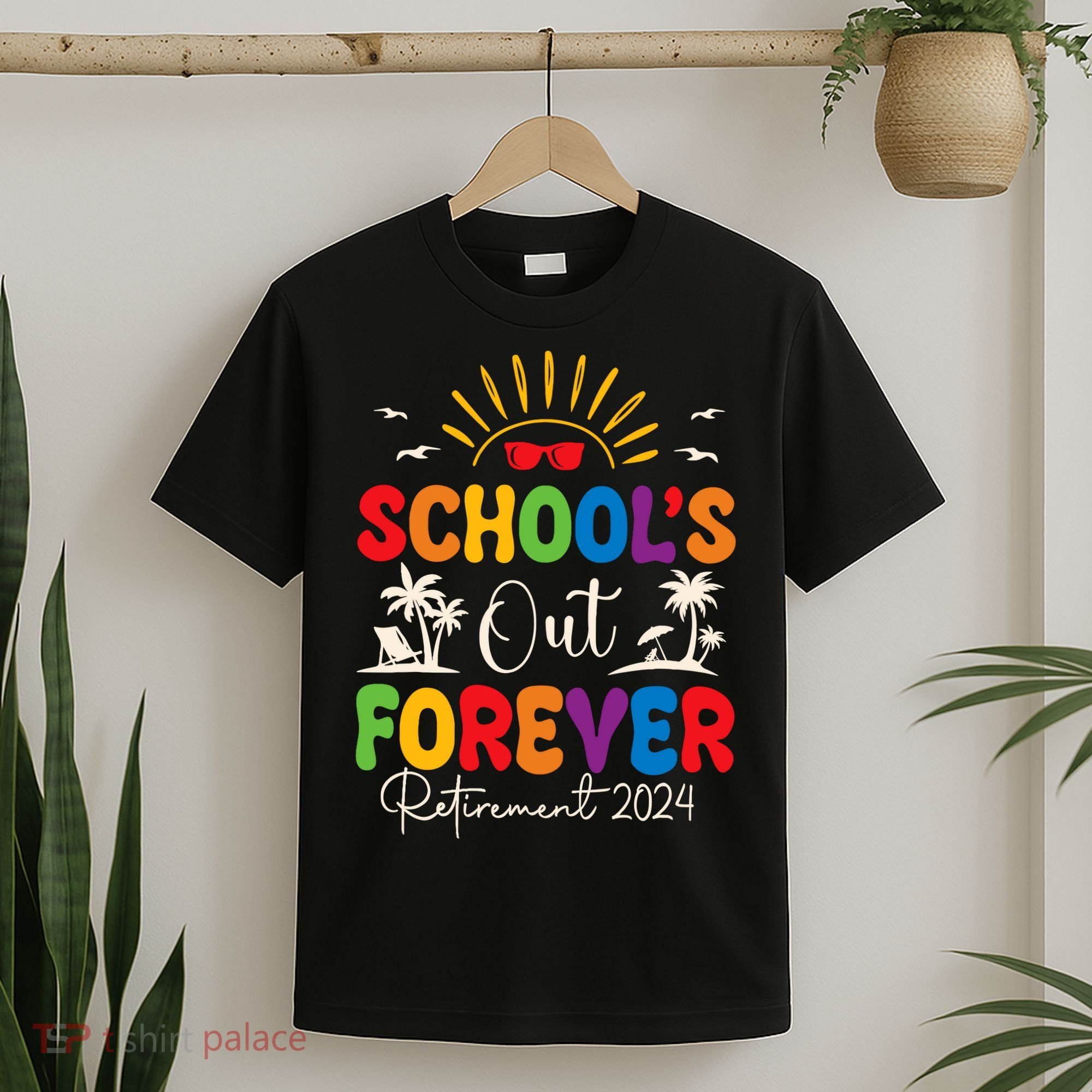 Summer Vacation Retro SchoolS Out Forever Retirement 2024 T-Shirt