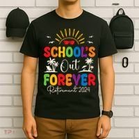 Summer Vacation Retro SchoolS Out Forever Retirement 2024 T-Shirt thumb 6