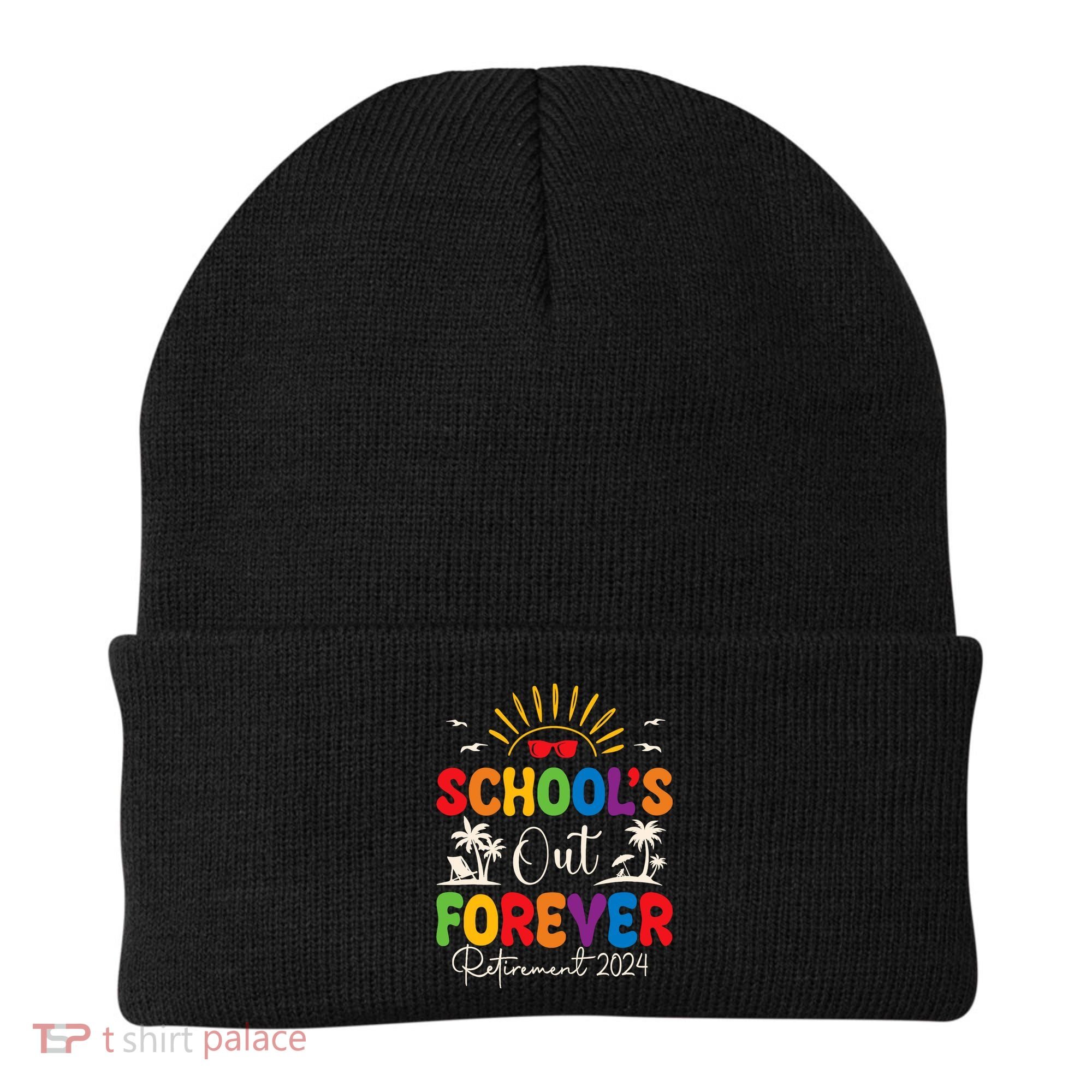 Summer Vacation Retro SchoolS Out Forever Retirement 2024 Beanie