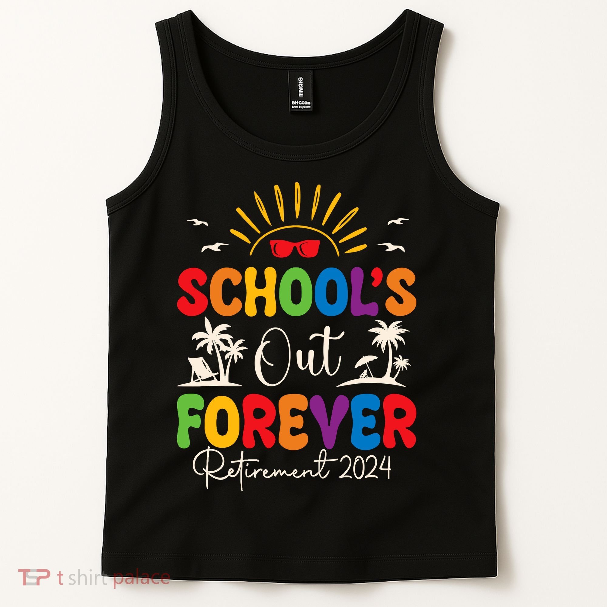 Summer Vacation Retro SchoolS Out Forever Retirement 2024 Tank Top