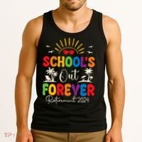 Summer Vacation Retro SchoolS Out Forever Retirement 2024 Tank Top thumb 3