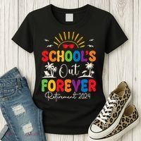 Summer Vacation Retro SchoolS Out Forever Retirement 2024 Women's T-Shirt thumb 3