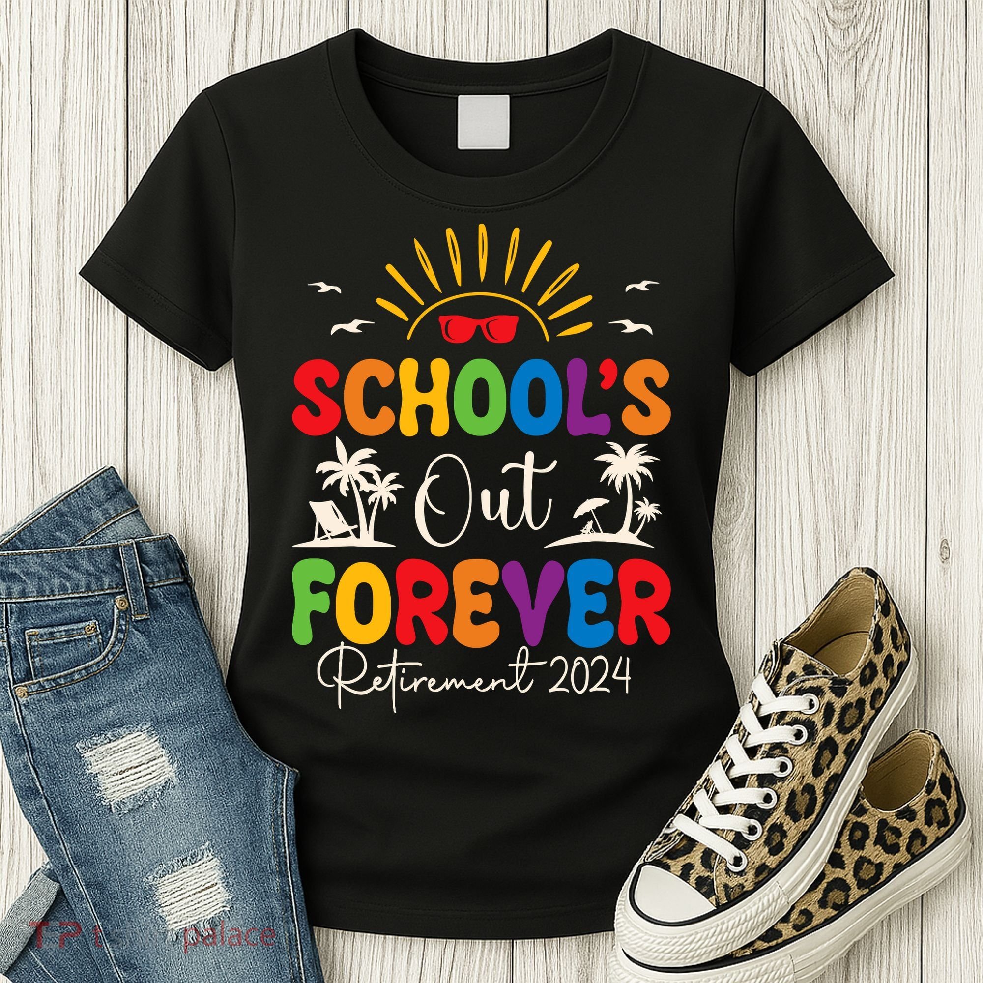 Summer Vacation Retro SchoolS Out Forever Retirement 2024 Women's T-Shirt