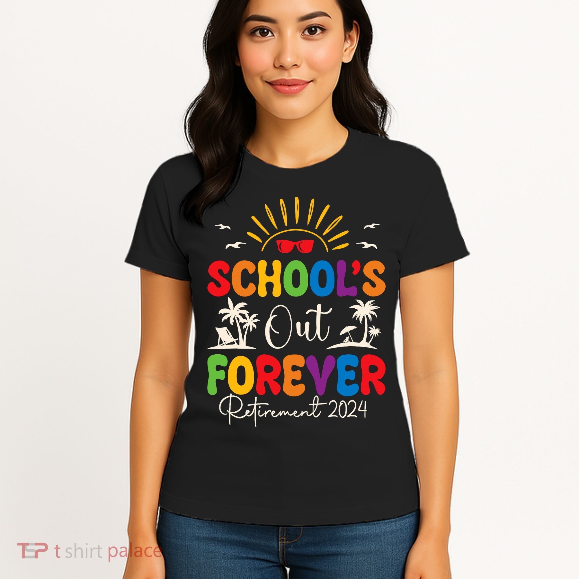 Summer Vacation Retro SchoolS Out Forever Retirement 2024 Women's T-Shirt