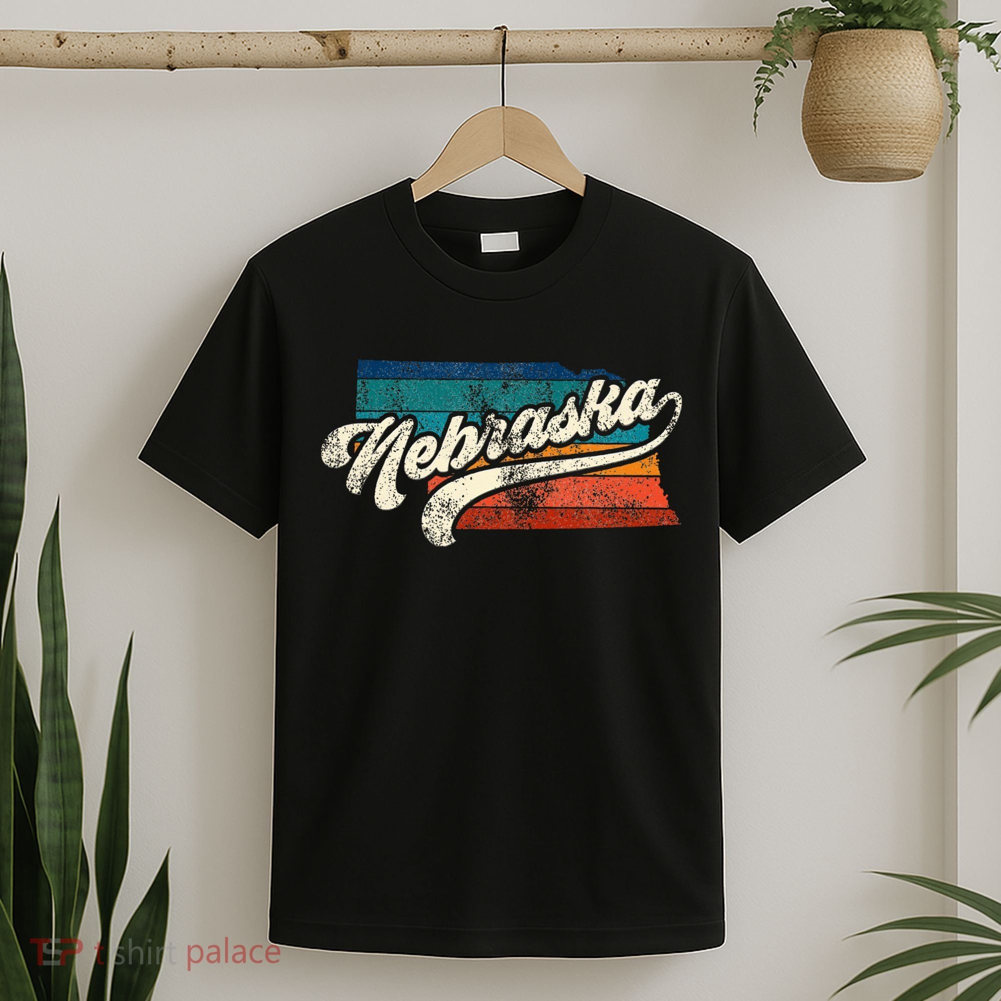 Sunset Vintage Retro Nebraska Home State Ne 70s 80s Style T-Shirt