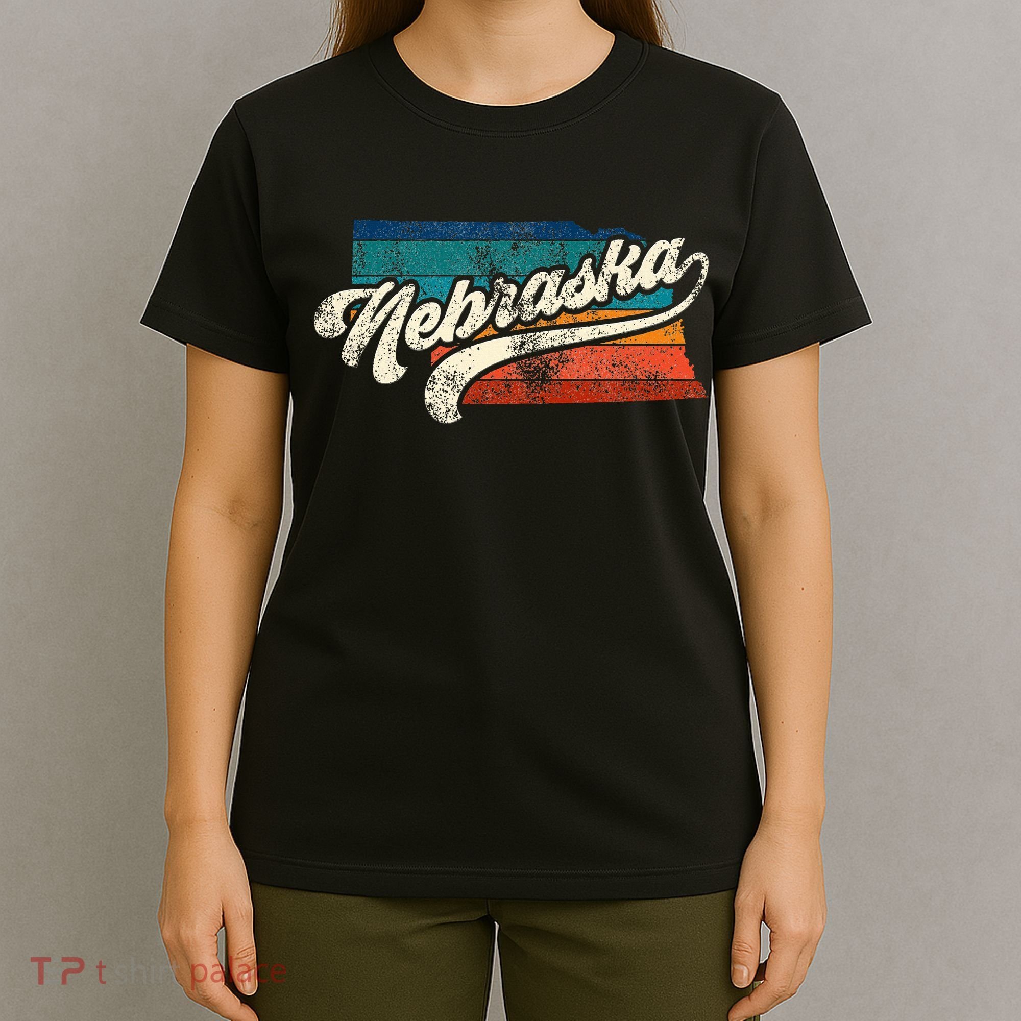 Sunset Vintage Retro Nebraska Home State Ne 70s 80s Style T-Shirt