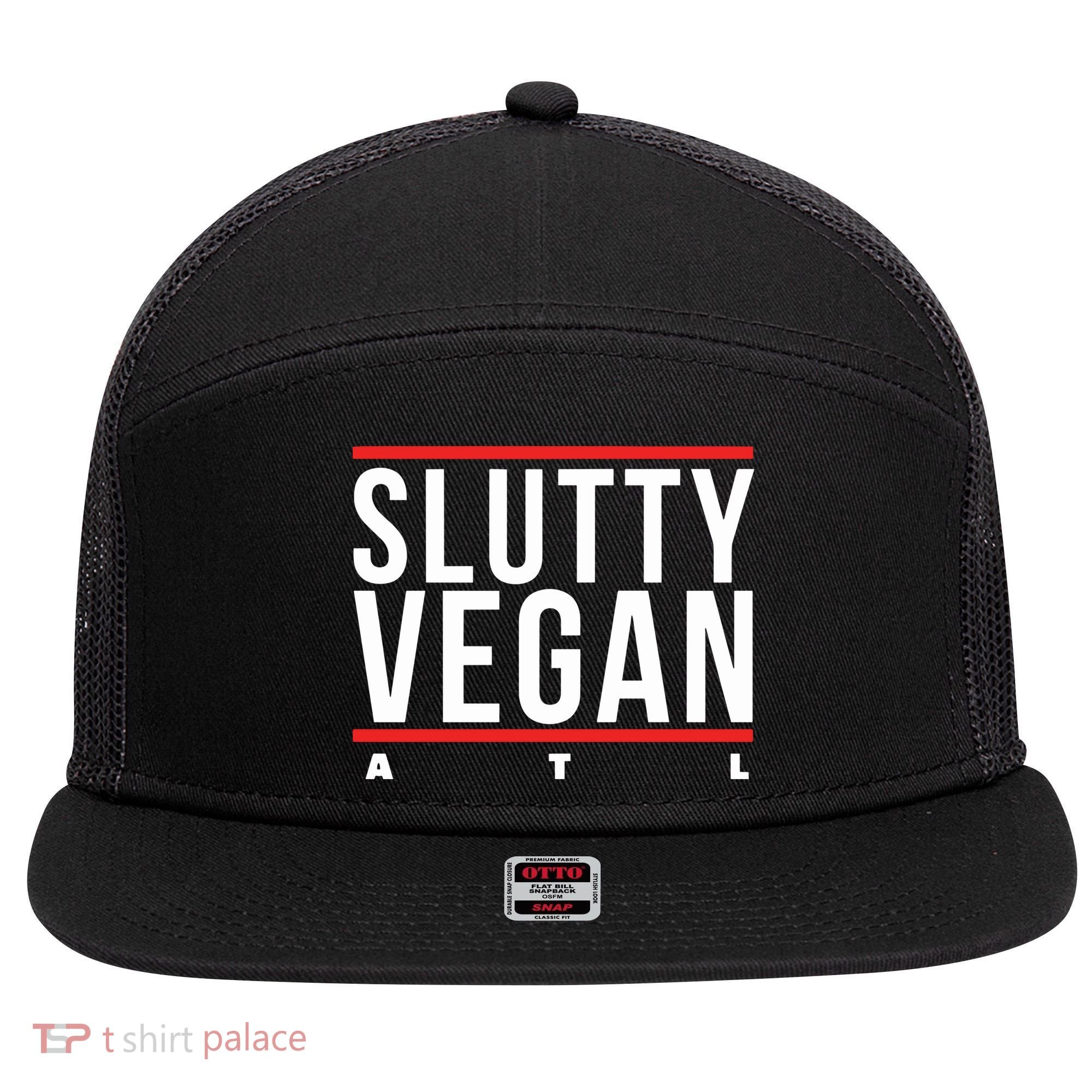 Slutty Vegan Run Slutty 7 Panel Mesh Trucker Snapback Hat
