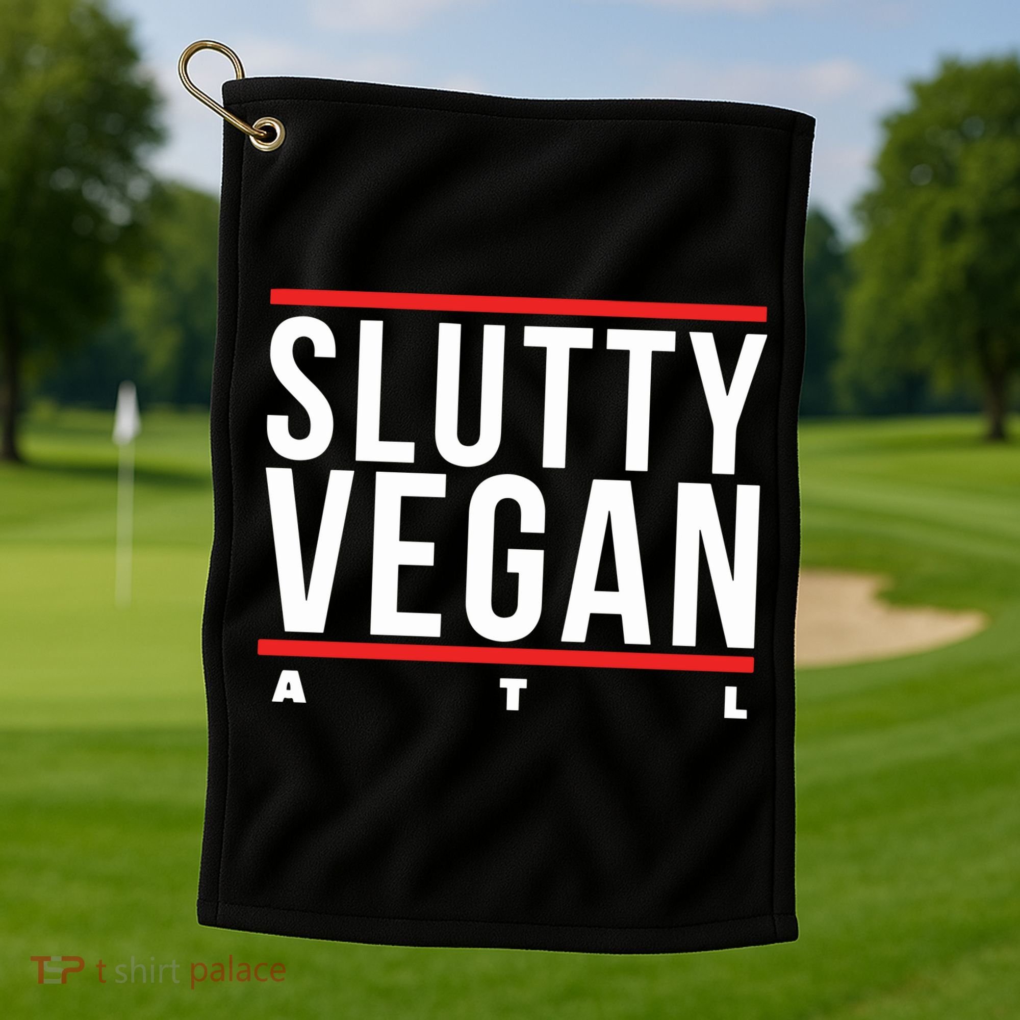 Slutty Vegan Run Slutty Golf Towel