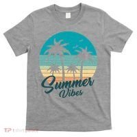 Summer Vibes Retro Sunset Vintage Palm Tree T-Shirt thumb 0