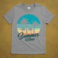 Summer Vibes Retro Sunset Vintage Palm Tree T-Shirt thumb 5