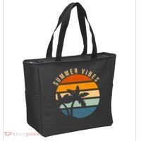 Summer Vibes Retro Sunset Tropical Tote Bag thumb 2