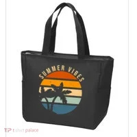 Summer Vibes Retro Sunset Tropical Tote Bag thumb 3