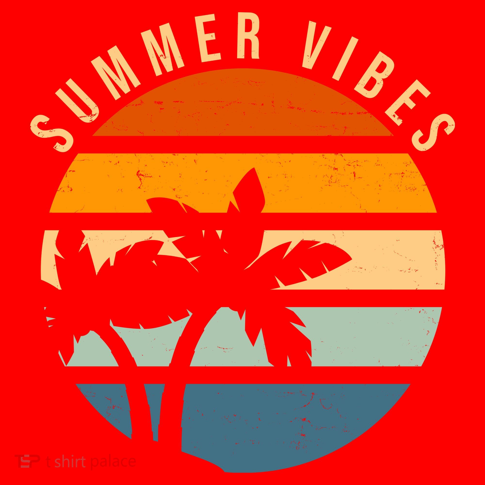 Summer Vibes Retro Sunset Tropical Santa Hat