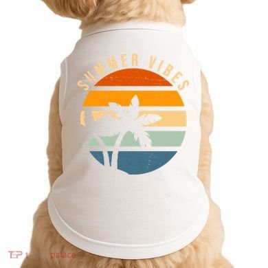 Summer Vibes Retro Sunset Tropical Doggie Tank