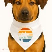 Summer Vibes Retro Sunset Tropical USA-Made Doggie Bandana thumb 1