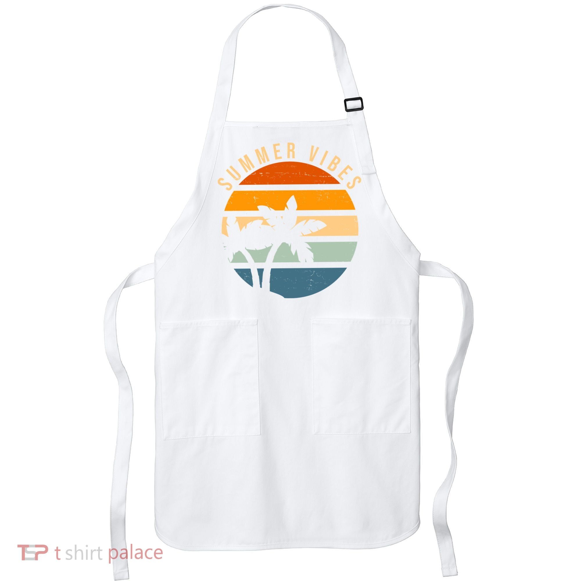 Summer Vibes Retro Sunset Tropical Apron