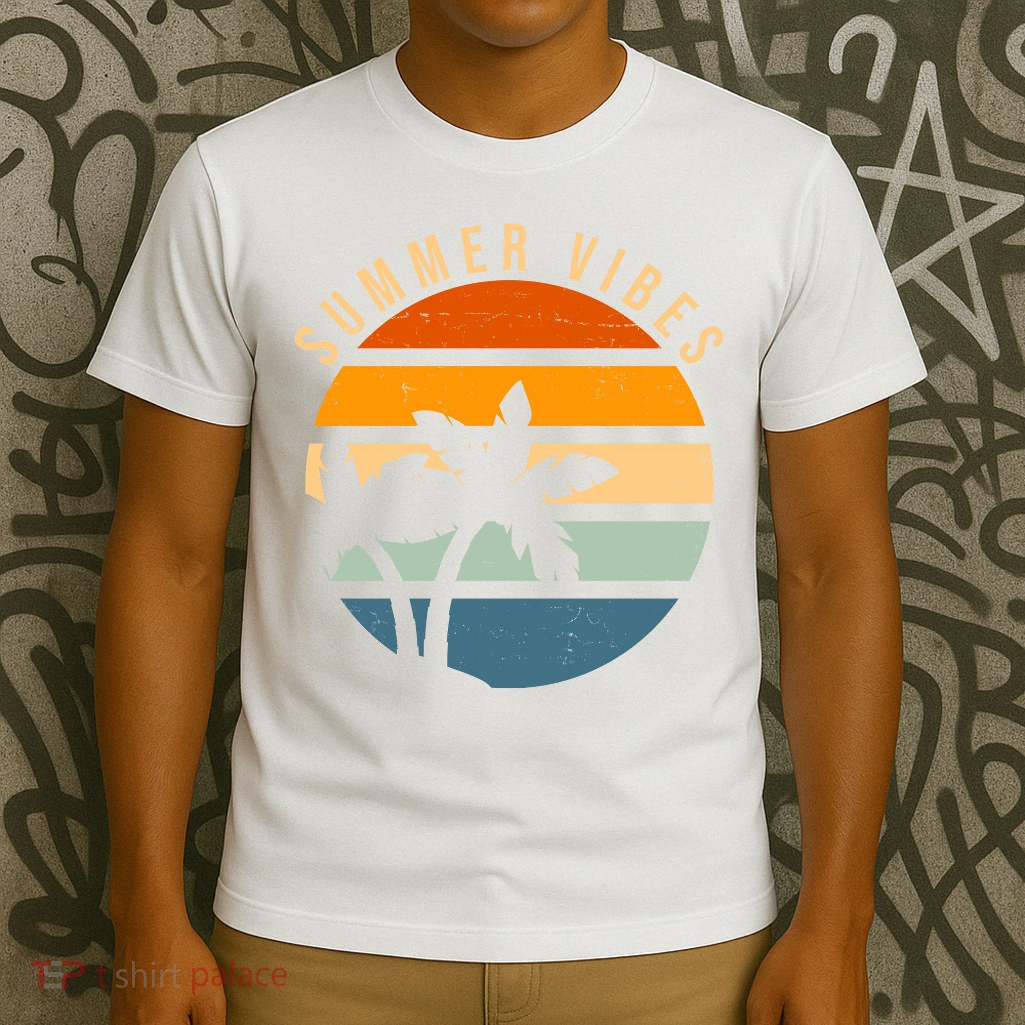 Summer Vibes Retro Sunset Tropical T-Shirt