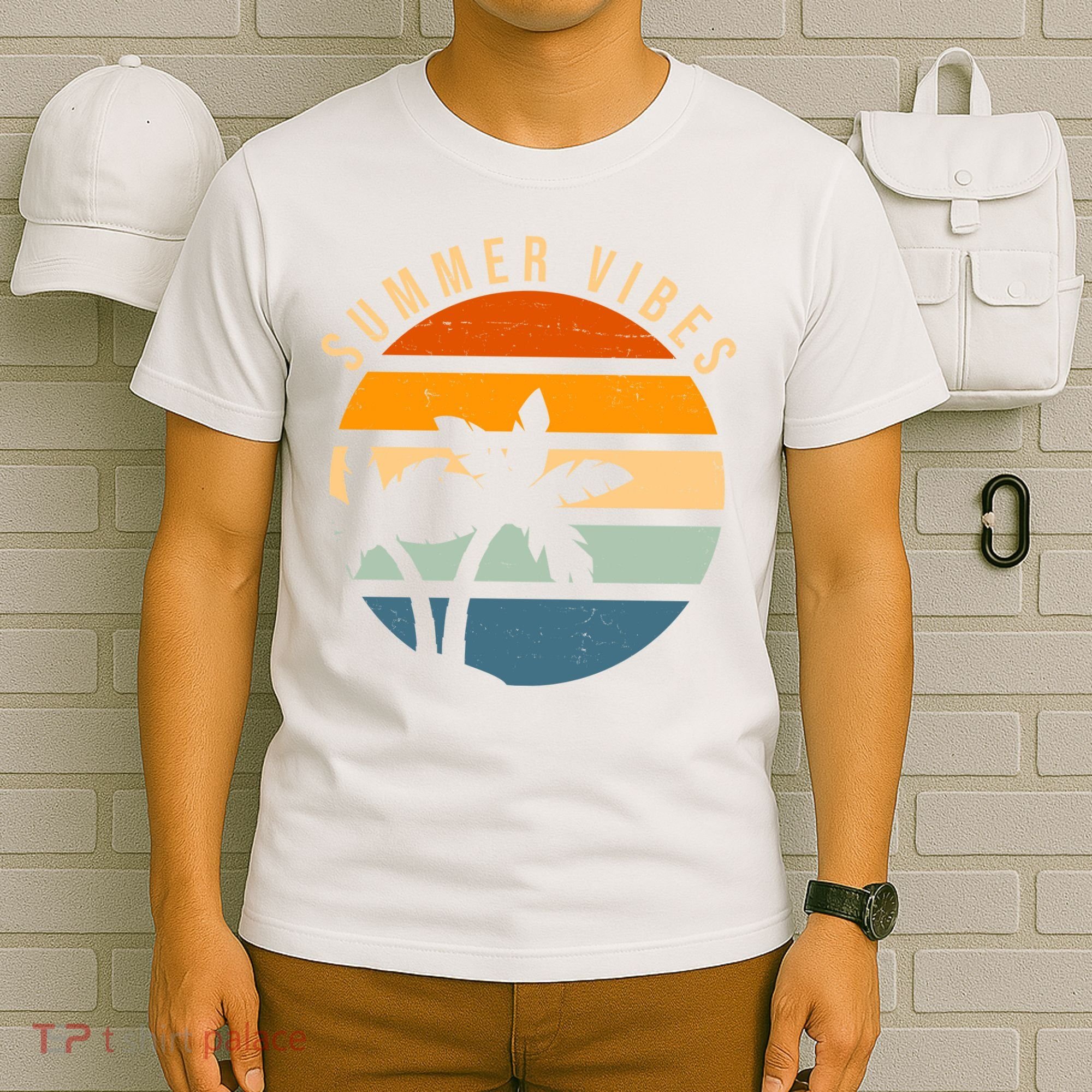 Summer Vibes Retro Sunset Tropical T-Shirt