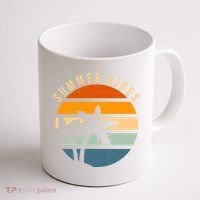 Summer Vibes Retro Sunset Tropical Coffee Mug thumb 1