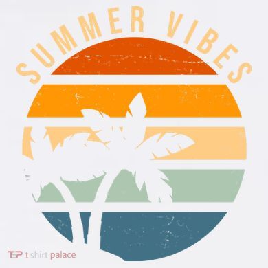 Summer Vibes Retro Sunset Tropical Drawstring Bag