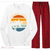 Summer Vibes Retro Sunset Tropical Long Sleeve Pajama Set thumb 0