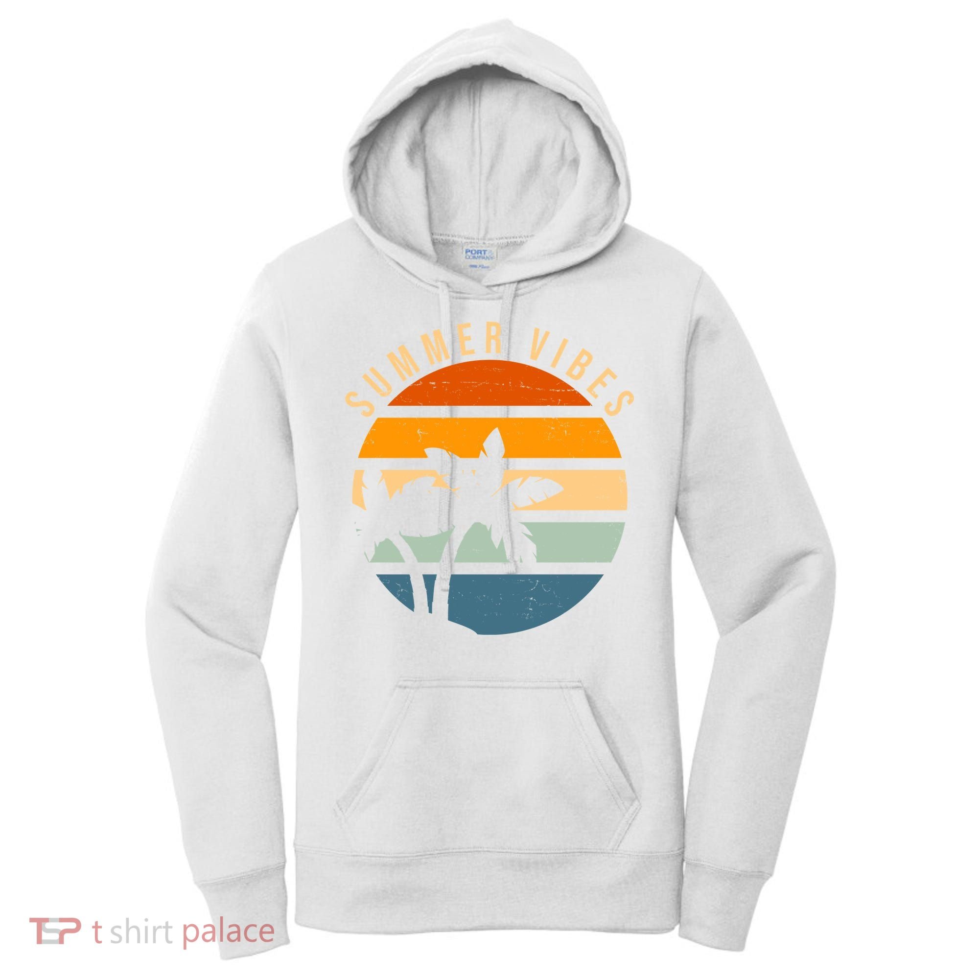 Summer Vibes Retro Sunset Tropical Women's Hoodie