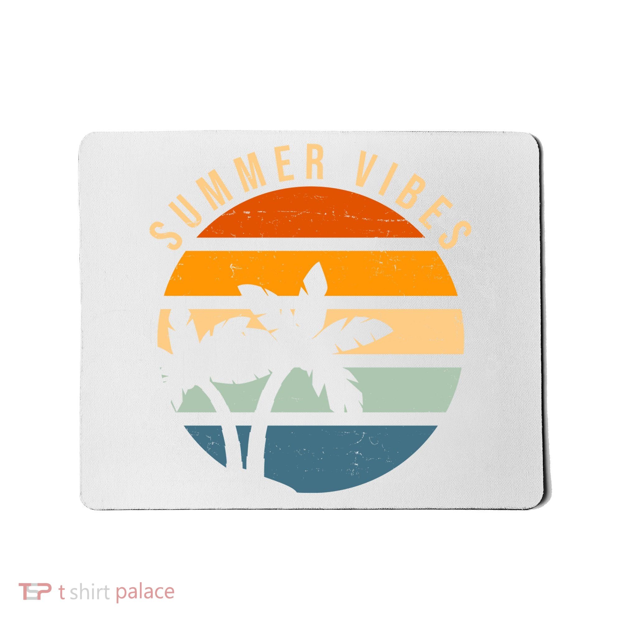 Summer Vibes Retro Sunset Tropical Mousepad