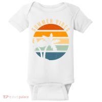 Summer Vibes Retro Sunset Tropical Baby Bodysuit thumb 0