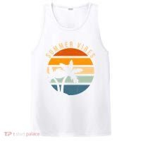 Summer Vibes Retro Sunset Tropical PosiCharge Competitor Tank thumb 0