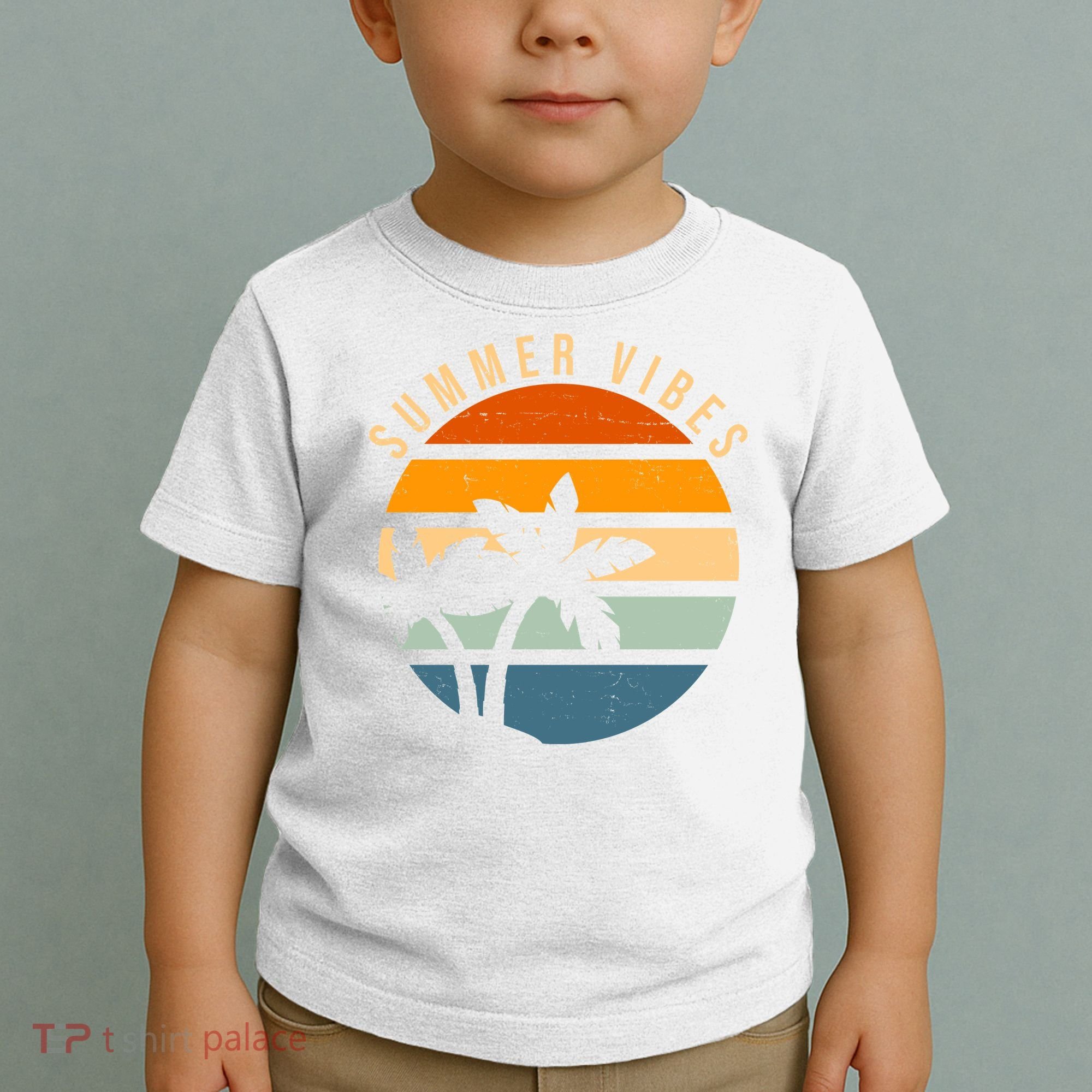 Summer Vibes Retro Sunset Tropical Toddler T-Shirt