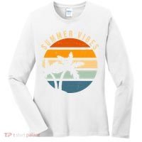 Summer Vibes Retro Sunset Tropical Women's Long Sleeve Shirt thumb 0