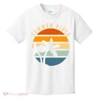 Summer Vibes Retro Sunset Tropical Kids T-Shirt thumb 0