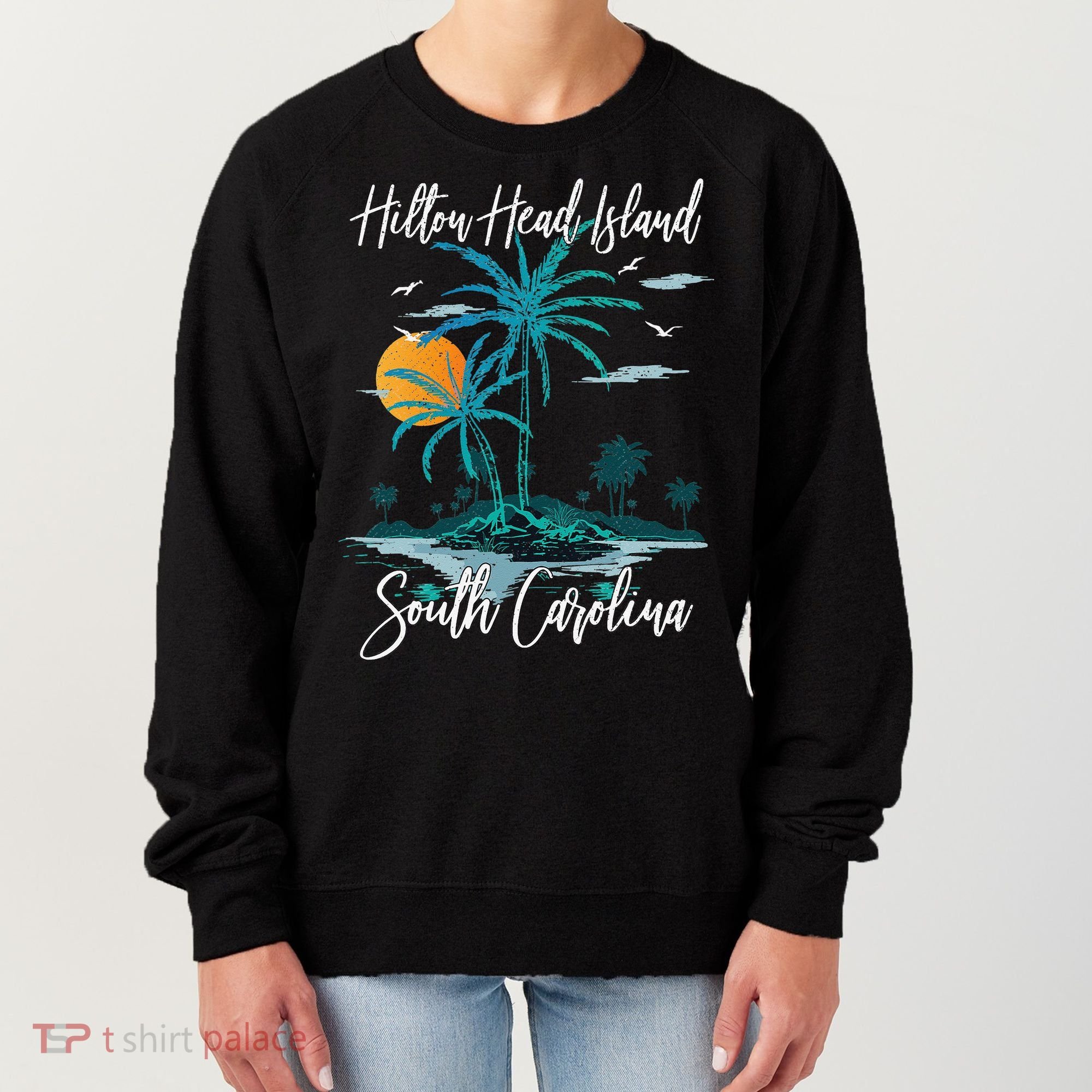 Summer Vacation Retro South Carolina Hilton Head Island Women's Sweatshirt