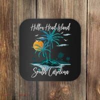Summer Vacation Retro South Carolina Hilton Head Island Coaster thumb 0